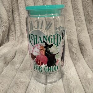 Wicked Themed Clear Tumbler with Teal Lid